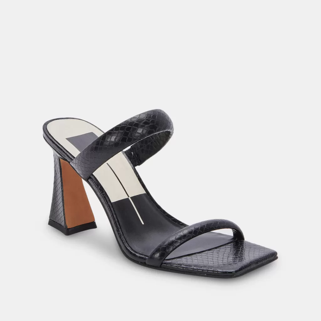 DOLCE VITA Novah Heels Black Embossed Stella Hot