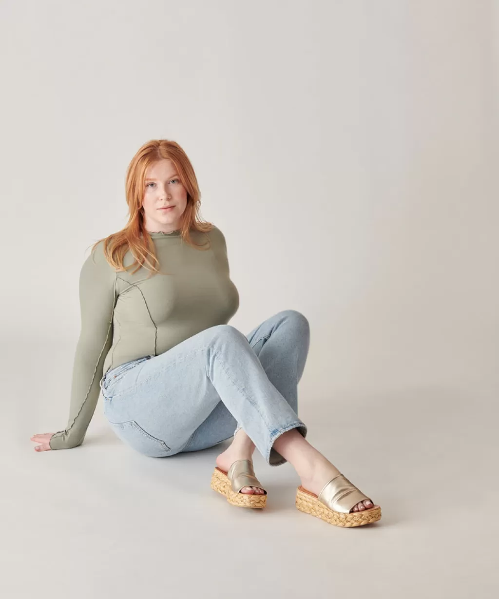 DOLCE VITA Pablos Sandals Light Gold Metallic Leather Outlet