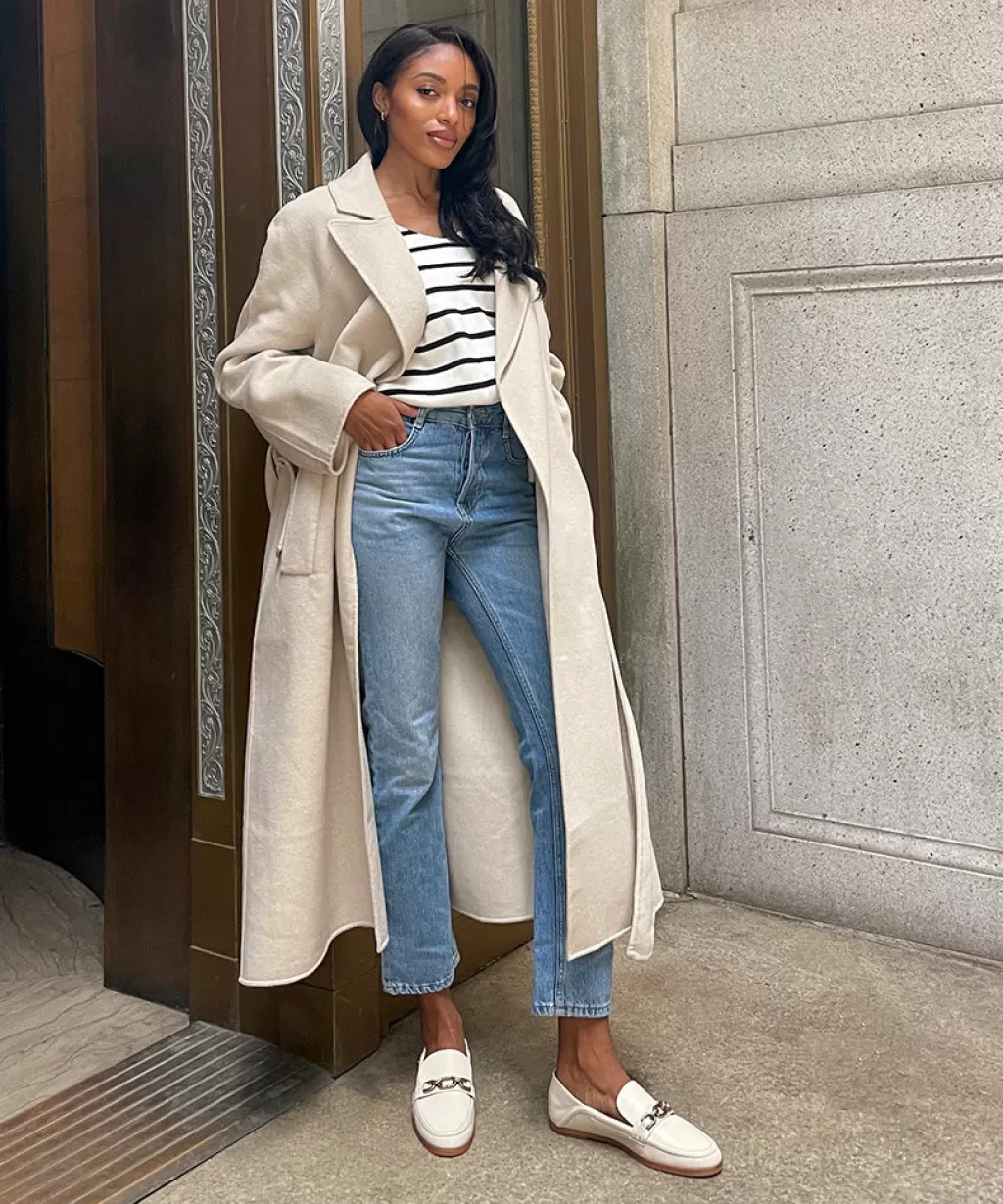 DOLCE VITA Reign Flats Ivory Leather Clearance