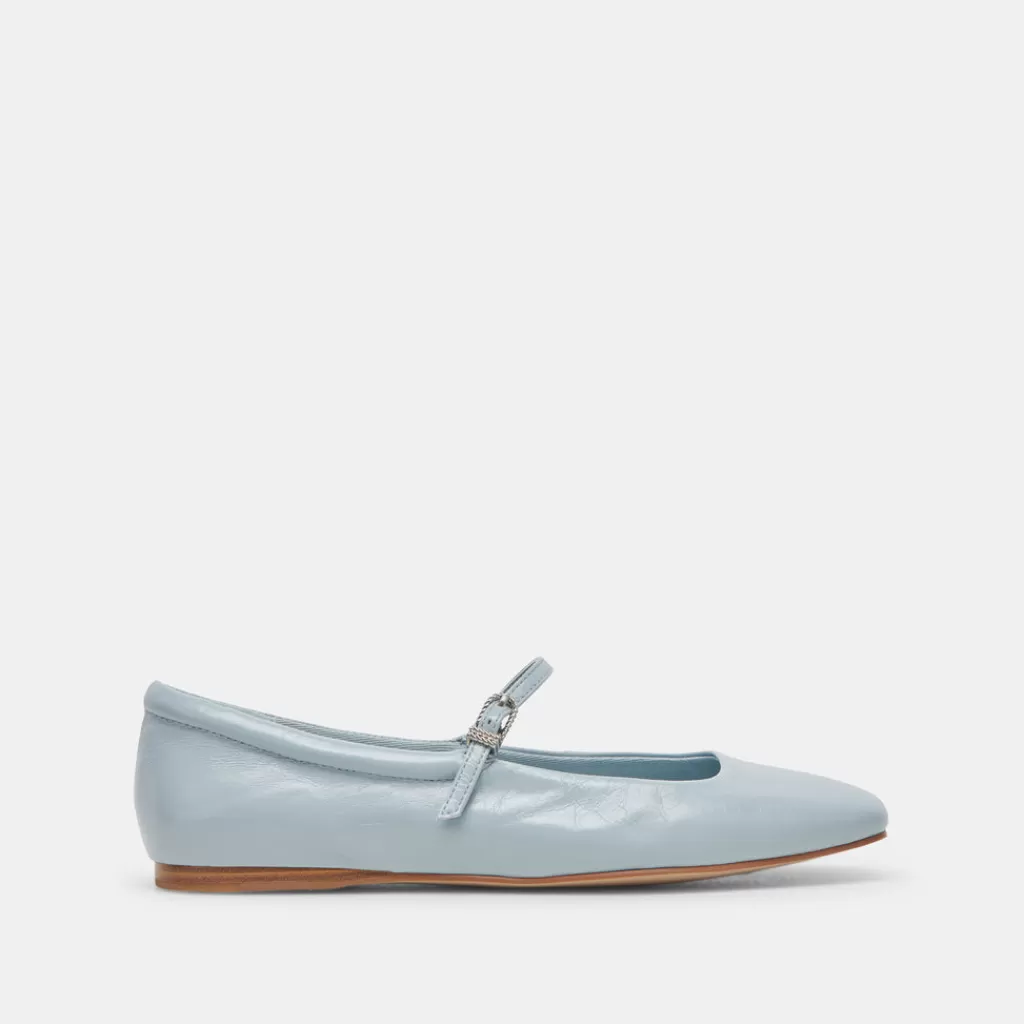 DOLCE VITA Reyes Ballet Flats Sky Blue Crinkle Patent Hot