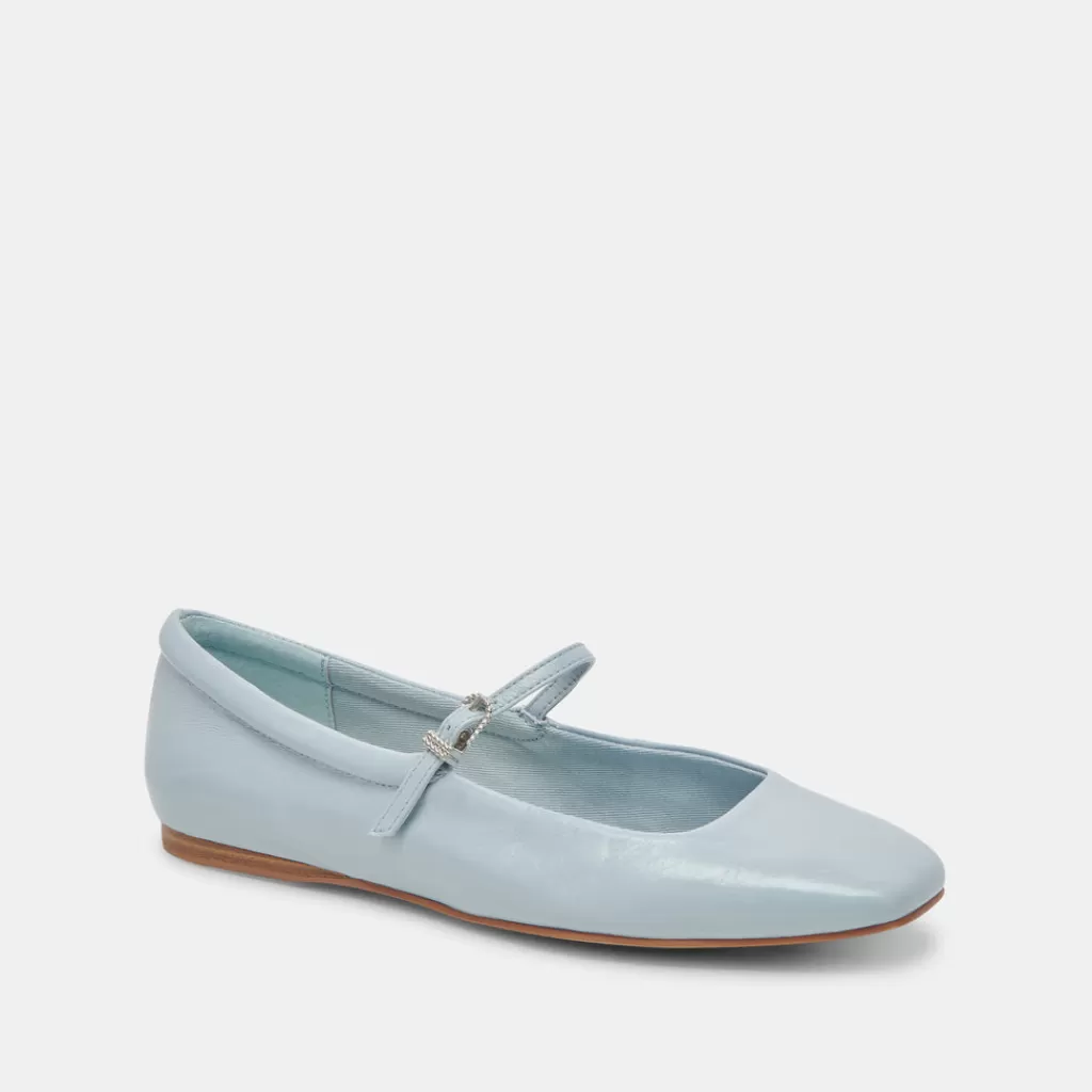 DOLCE VITA Reyes Ballet Flats Sky Blue Crinkle Patent Hot