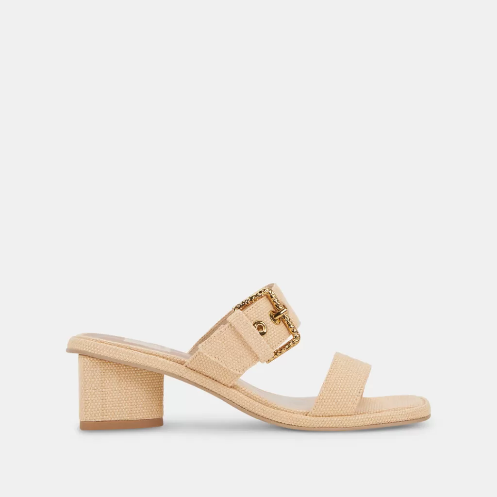 DOLCE VITA Riva Sandals Natural Raffia Discount