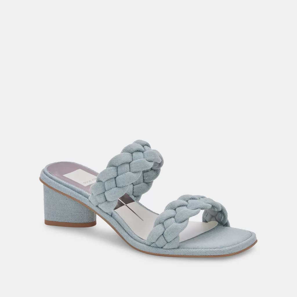 DOLCE VITA Ronin Sandals Light Blue Denim New