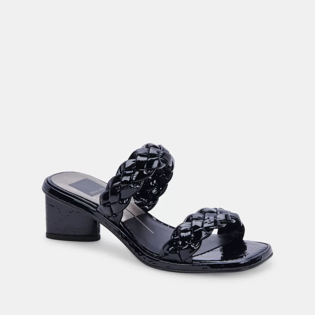 DOLCE VITA Ronin Sandals Midnight Patent Stella Clearance
