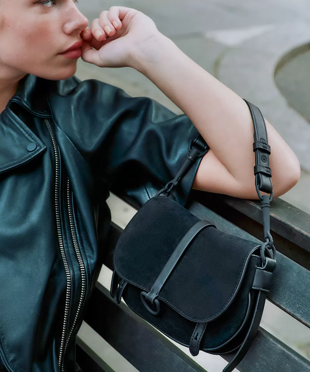 DOLCE VITA Rylee Crossbody Black Suede Shop