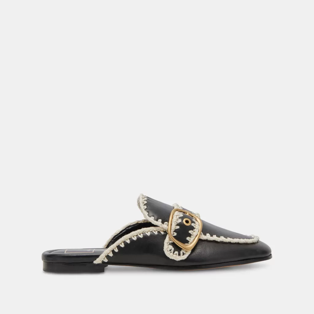 DOLCE VITA Santel Stitch Flats Black Leather Best