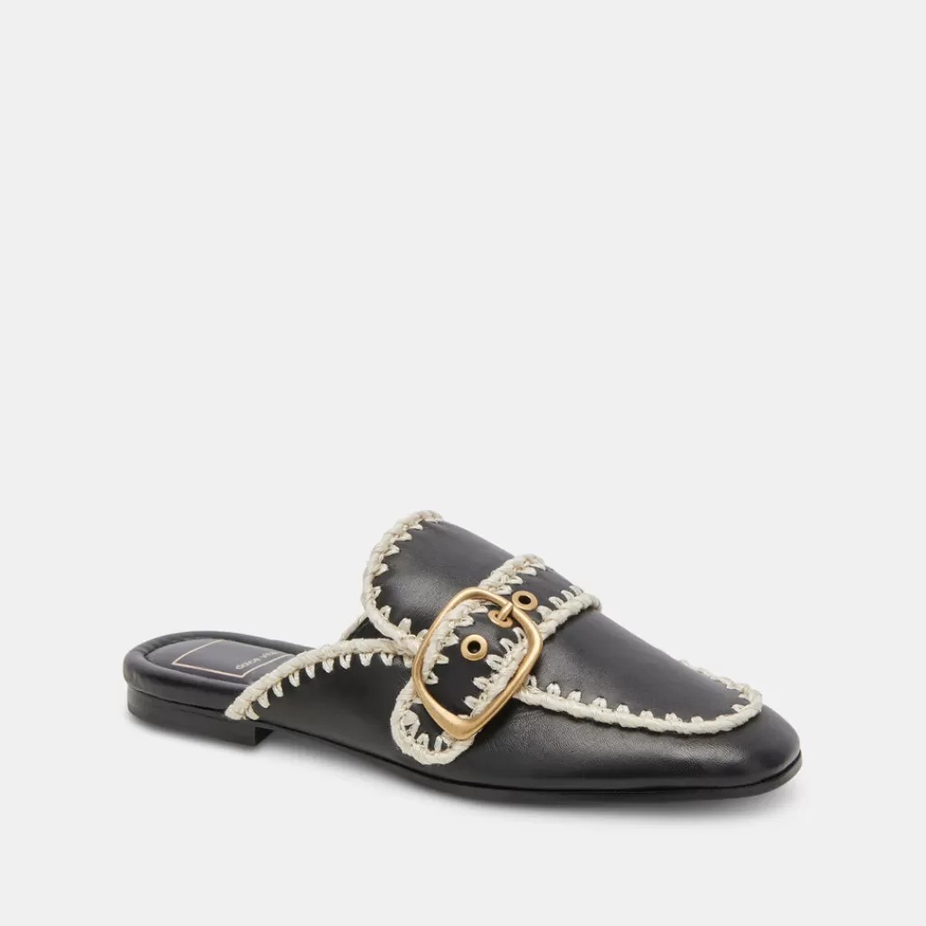 DOLCE VITA Santel Stitch Flats Black Leather Best