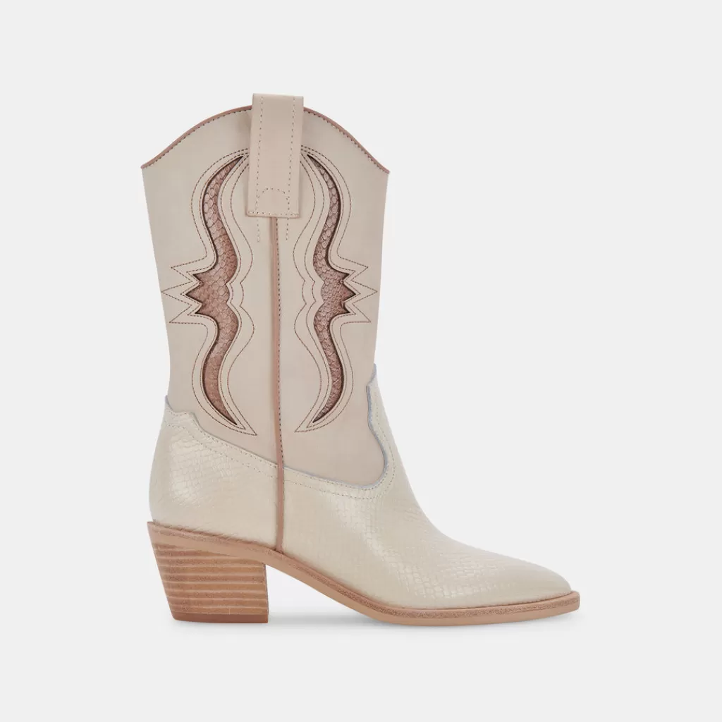 DOLCE VITA Suzzy Boots Sand Embossed Leather Discount
