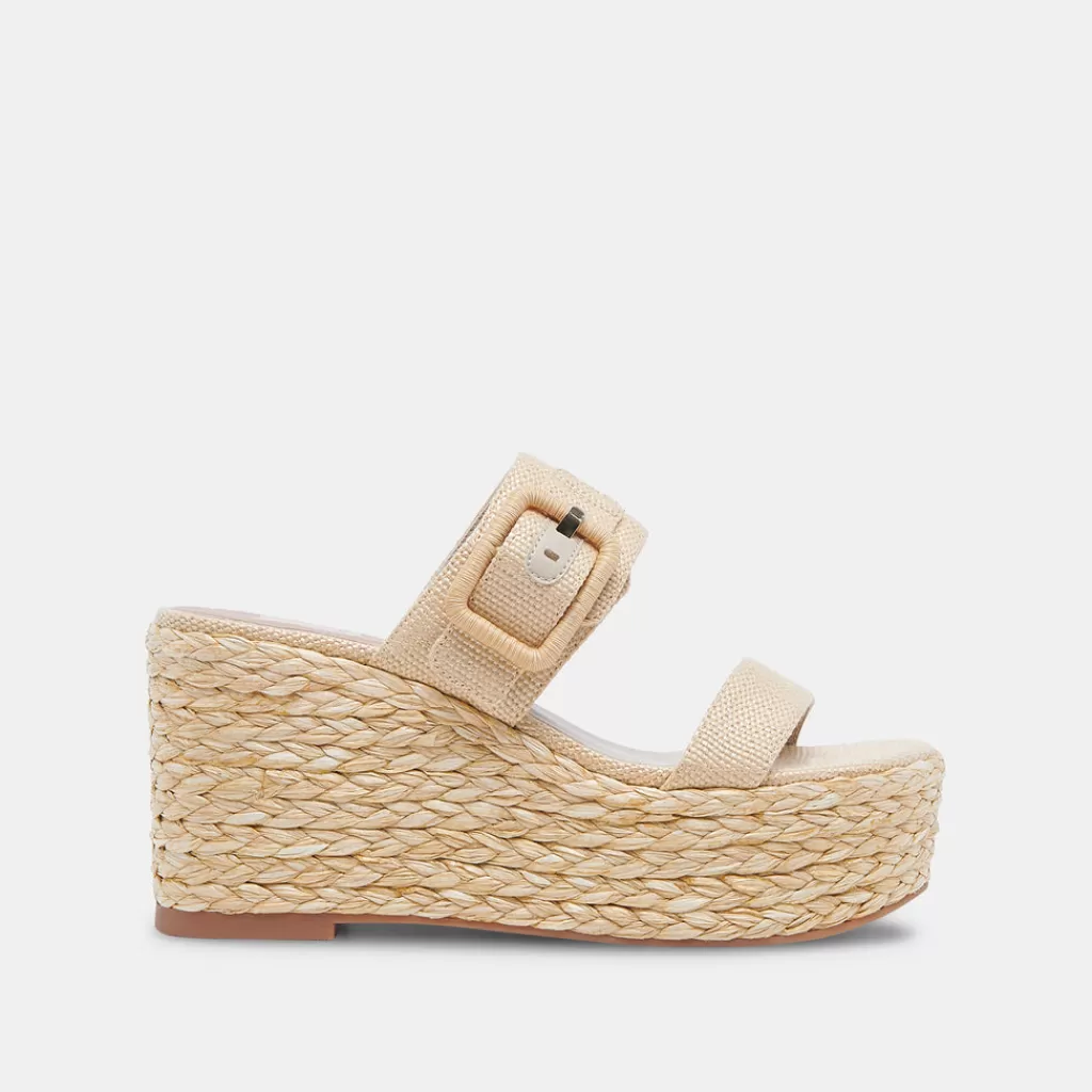 DOLCE VITA Thorin Wedges Natural Raffia Cheap