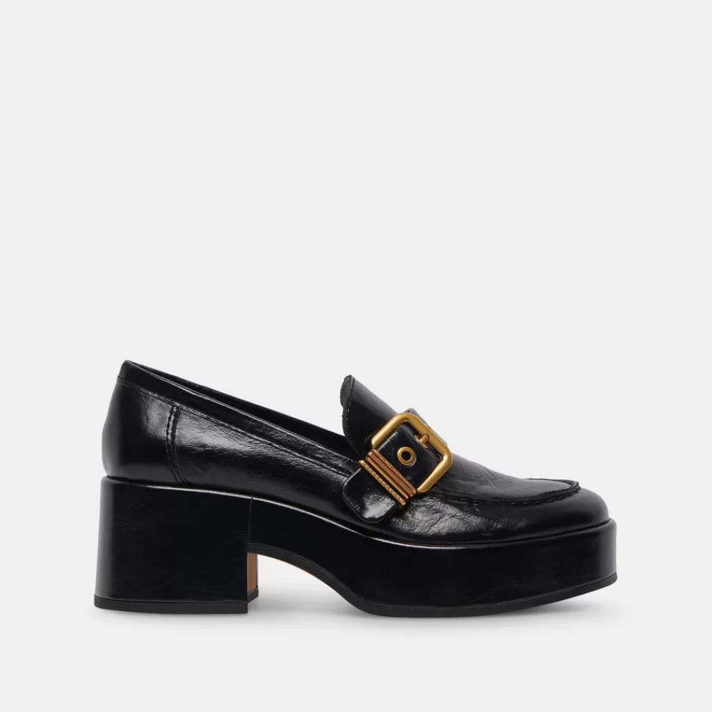 DOLCE VITA Yonder Loafers Midnight Crinkle Patent New