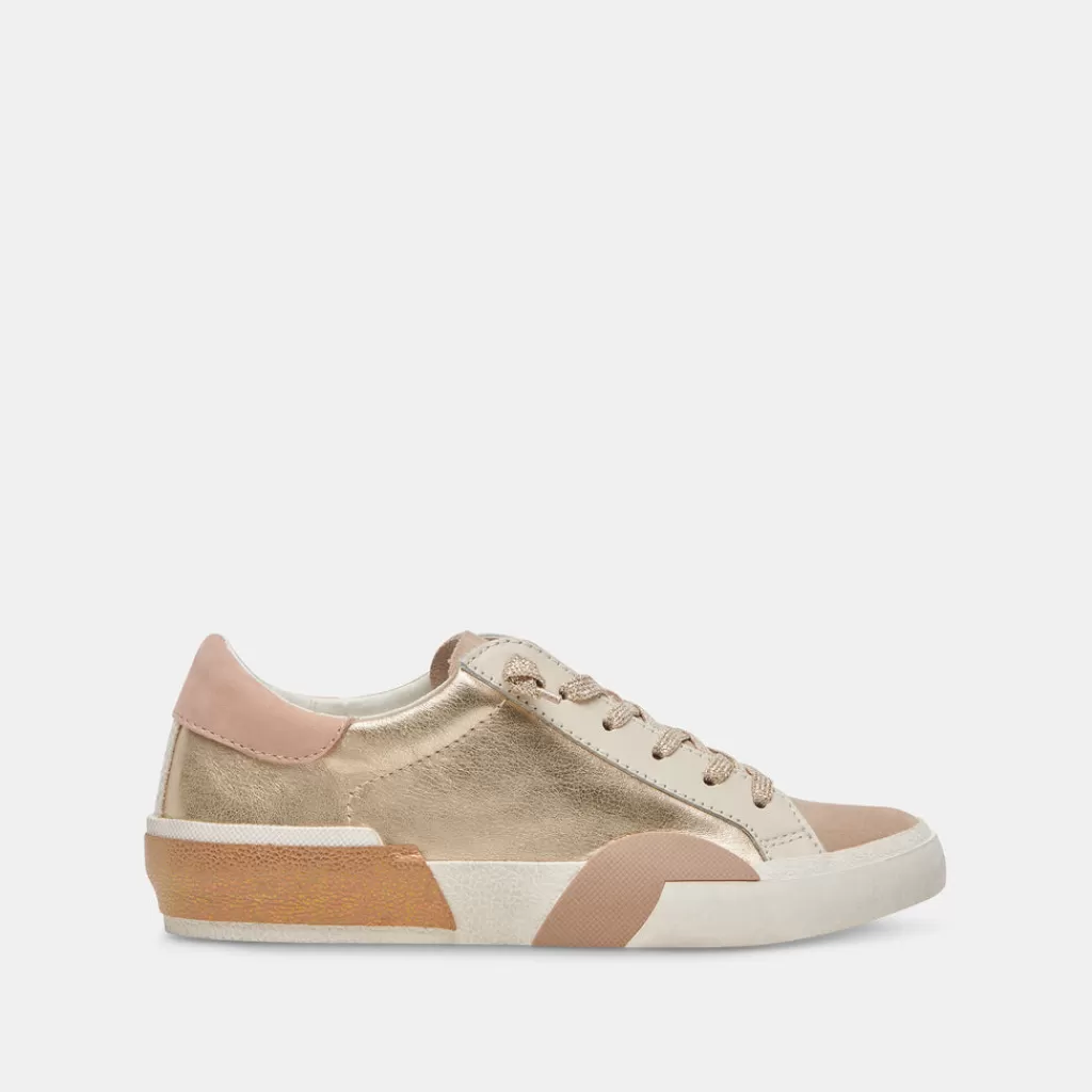 DOLCE VITA Zina Sneakers Gold Leather Clearance