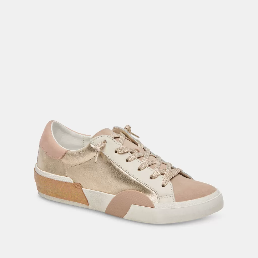 DOLCE VITA Zina Sneakers Gold Leather Clearance