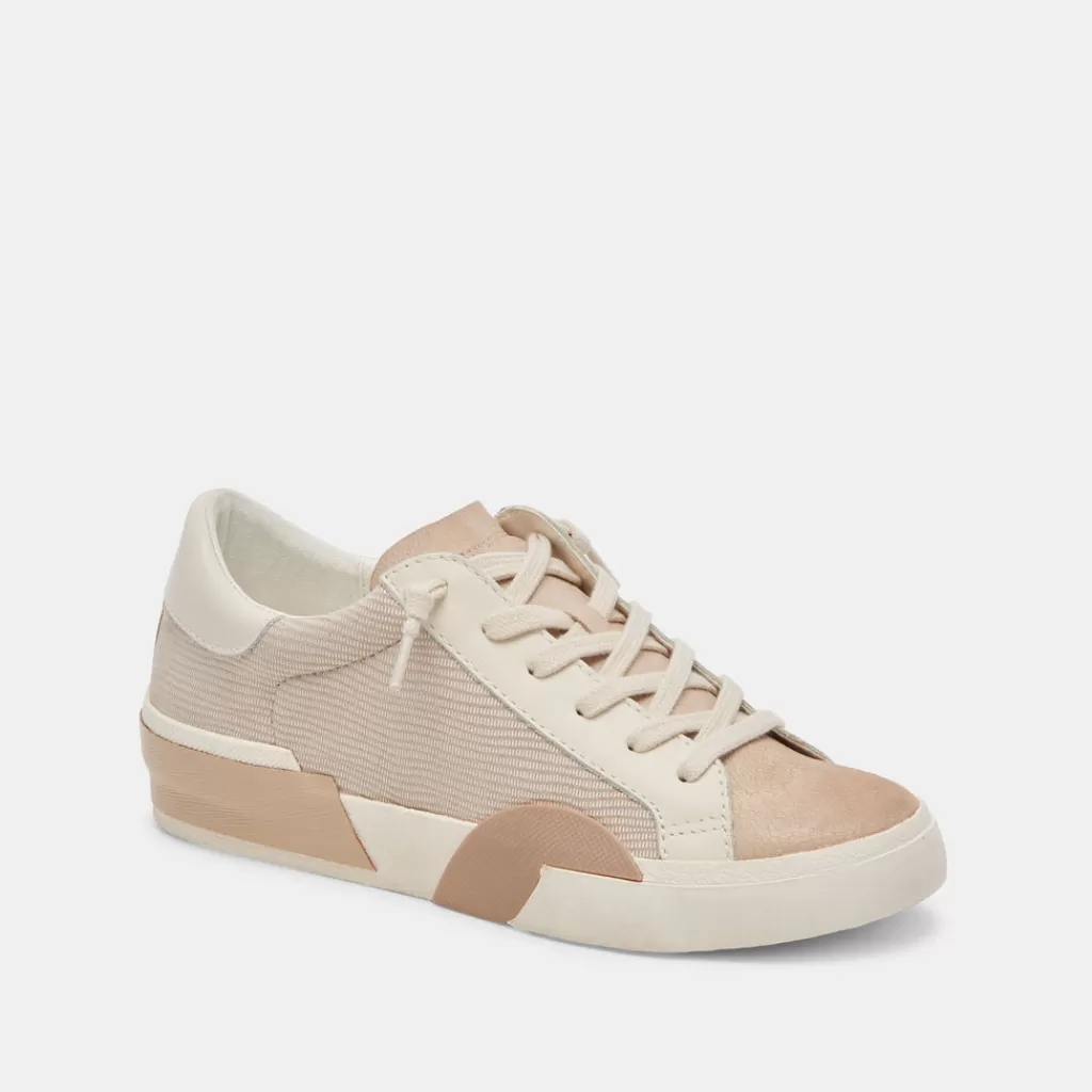 DOLCE VITA Zina Sneakers White Dune Embossed Leather Hot