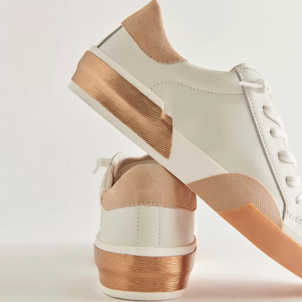 DOLCE VITA Zina Sneakers White Tan New